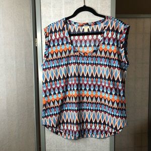 J Crew scoop necked, sleeveless blouse